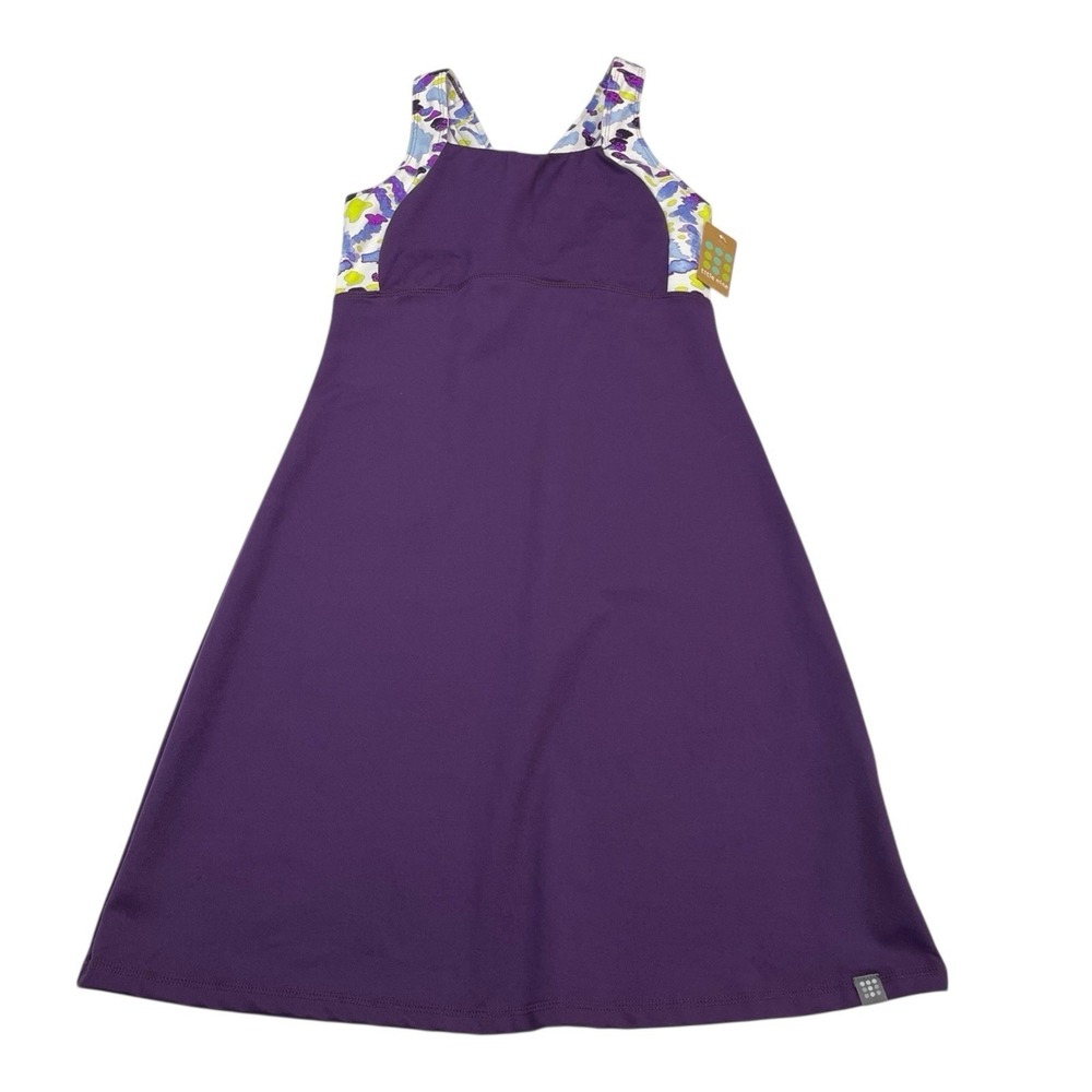Title Nine Strappy Dream Dress Purple Wildflower Mini Size S Shelf Bra Athletic